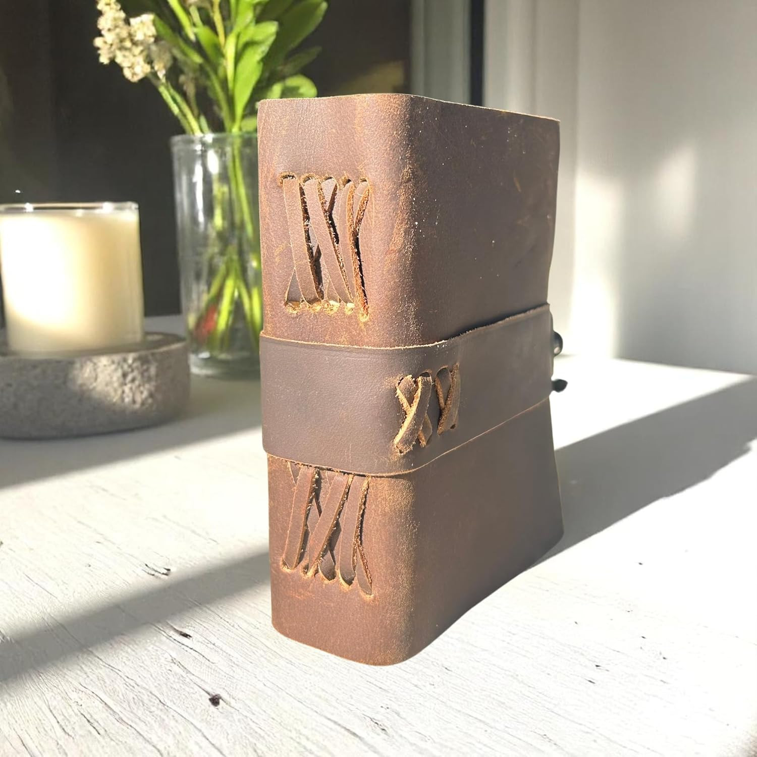 Small Vintage Leather Journal – 4″ X 6″ Book of Spell Handmade Leather Bound