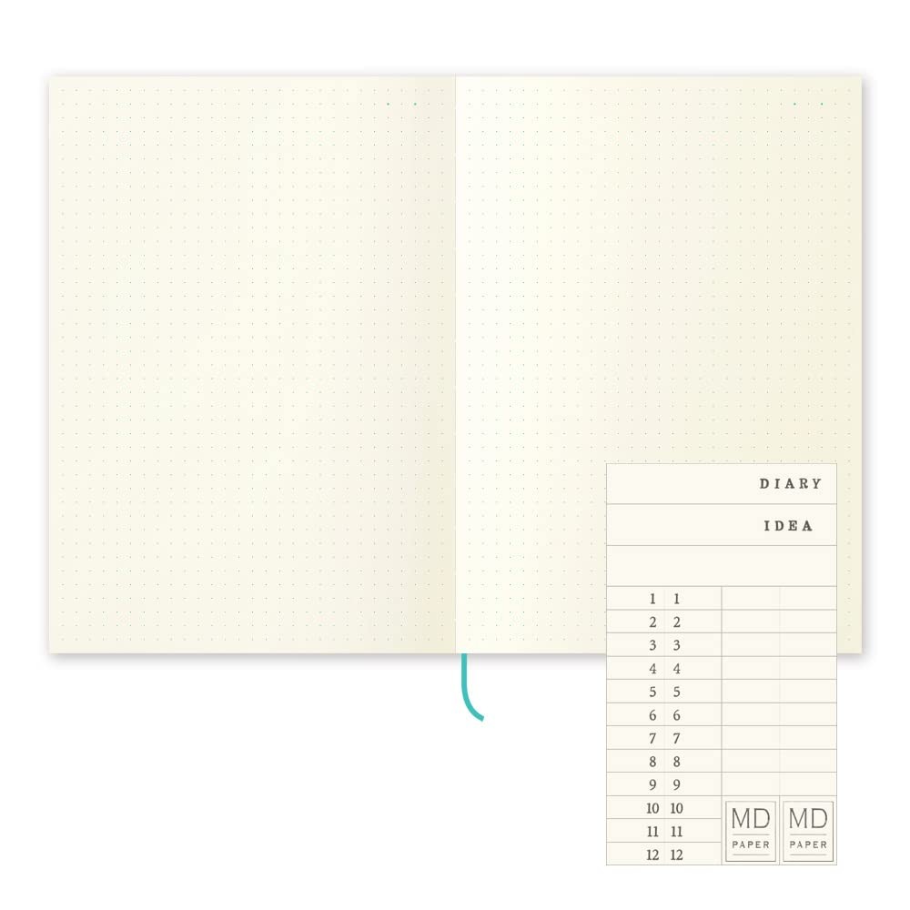 DESIGNPHIL 15310006 Midori Notebook, MD Journal, A5, Dot white