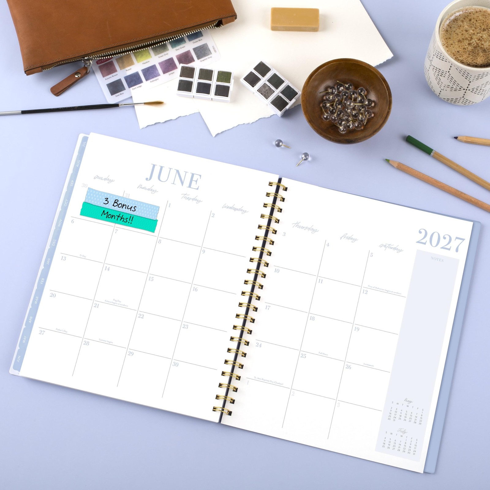 Cambridge Planner 2026-2027 Weekly & Monthly 8.5″W x 11″H, Pansy Bouquet