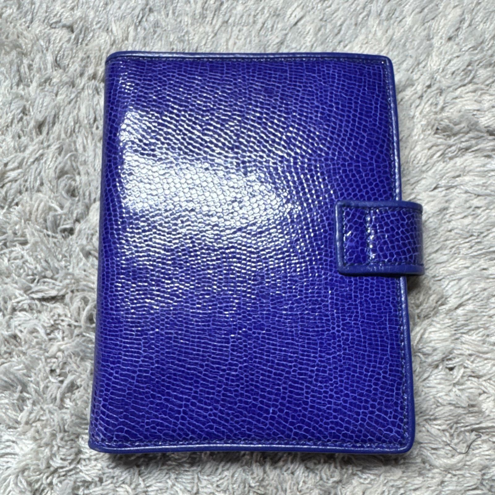 SMYTHSON System Notebook Notebook Cover Leather Blue with Gold Pen Used