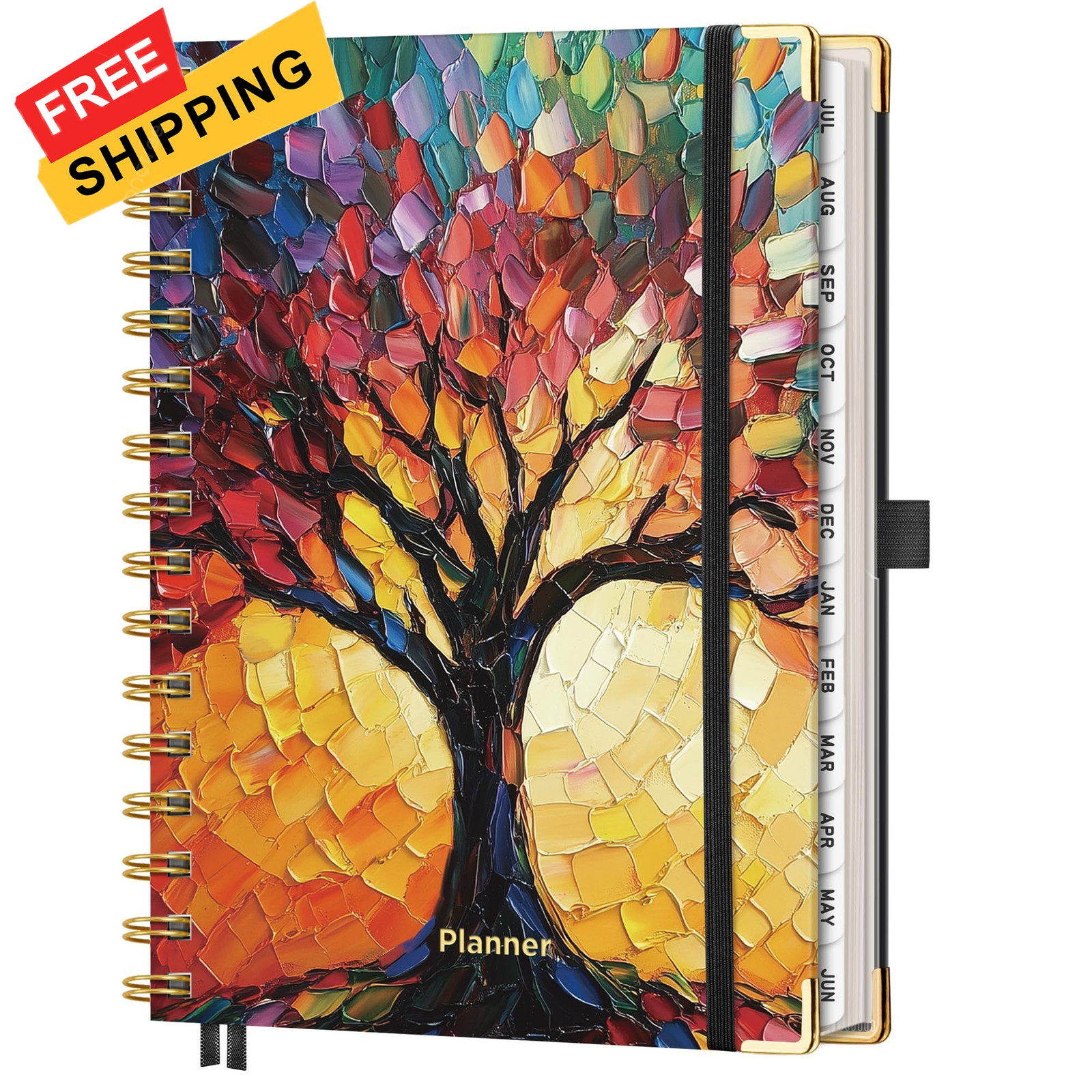 AHGXG Academic Planner 2026-2027, July 2026 – 5.7″ x 8.3″, Colourful Tree