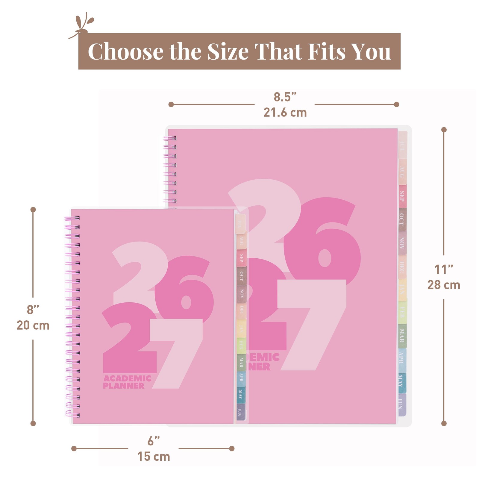 Rileys Academic Planner 2026-2027, (2026 – 2027) 8.5 x 11 Inch, Pink – Chunky