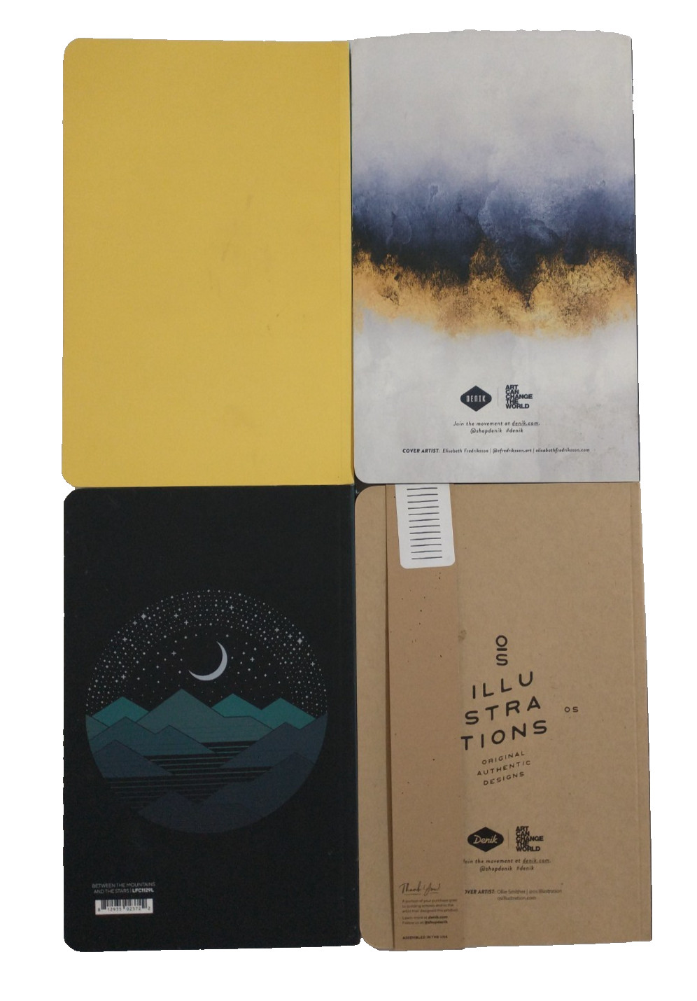 NEW – LOT of 4 – DENIK Journal / Notebook – Art Classic LayFlat – 144 pages ea.
