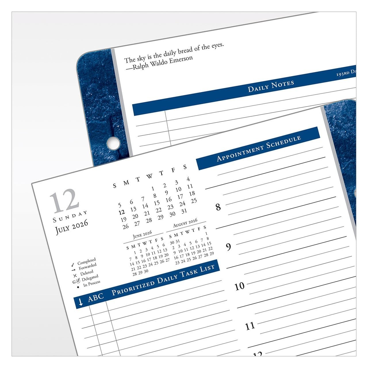 Monticello Ring-Bound Planner Refill – Two Page Per Day, Classic, Jul 2026 – Jun