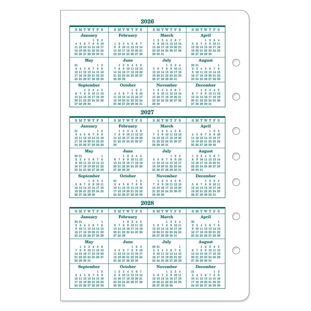 Original Ring-Bound Planner Refill – Two Pages Per Day, Classic Size, Jul 2026 –