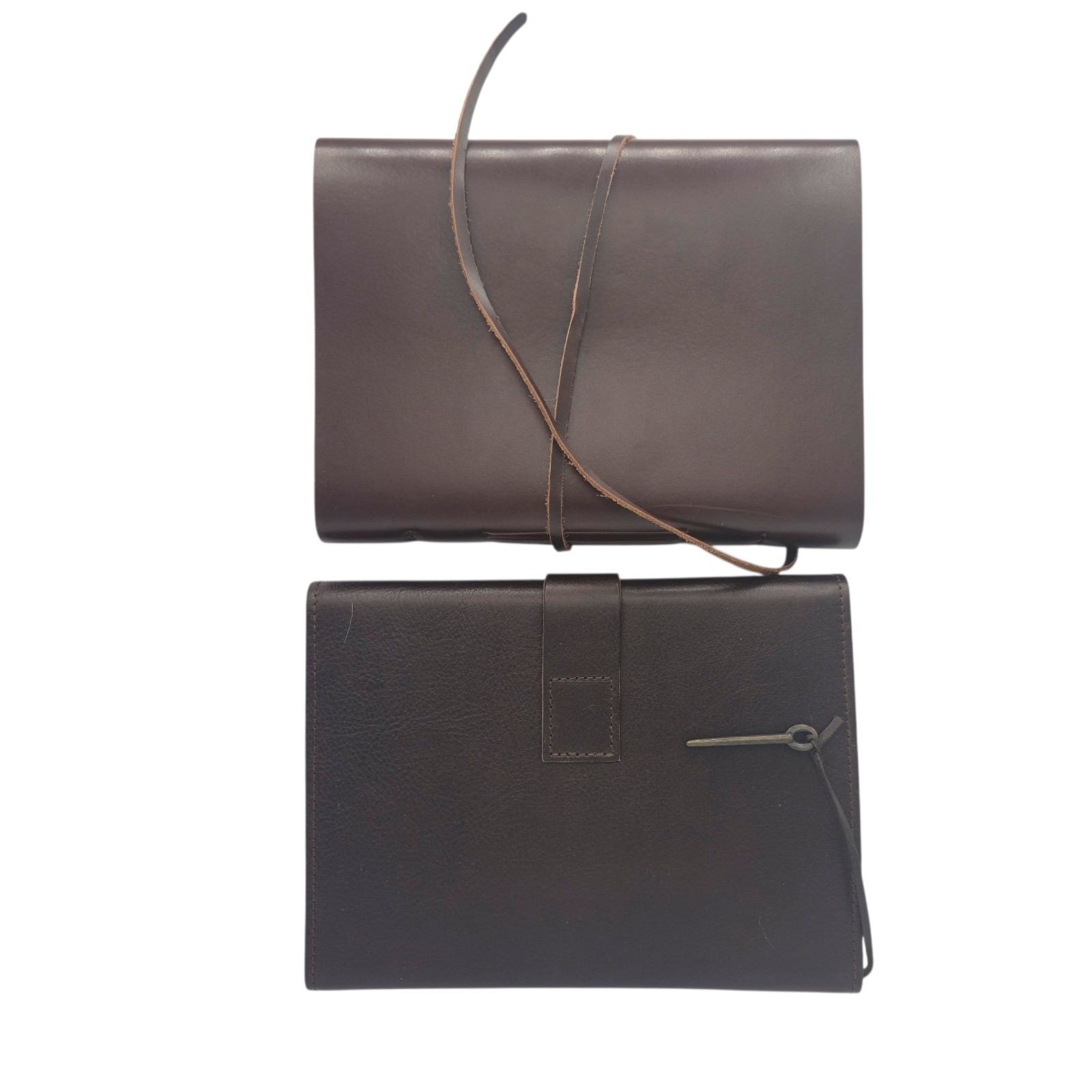 Barnes & Noble Leather Journal Lot of 2 Lined & Blank Italy India New W/ Lock