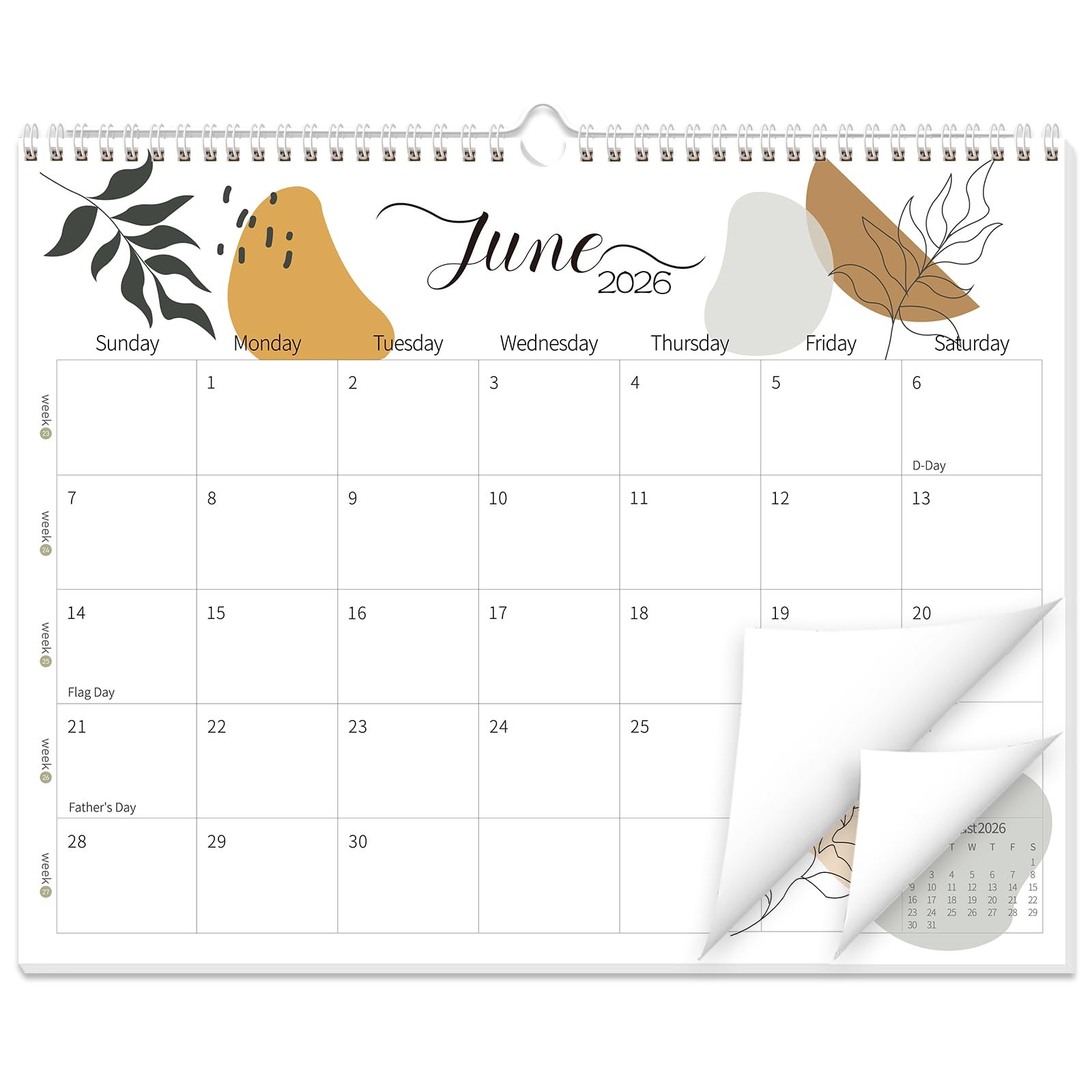 Guasslee Wall Calendar 2026-2027, 2026 Jun 2026 to Dec 2027, Colourful