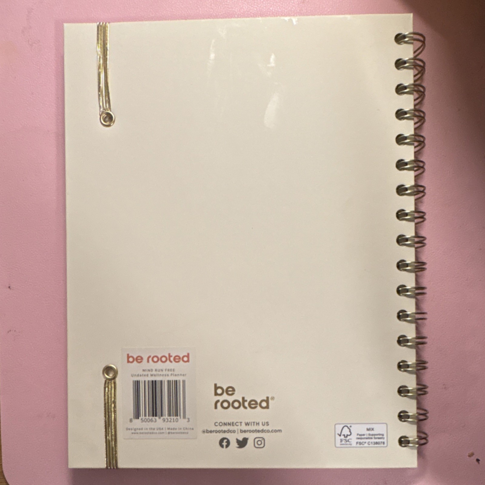 be rooted Mind Run Free Undated Wellness Planner Daily Paperboard Organizer