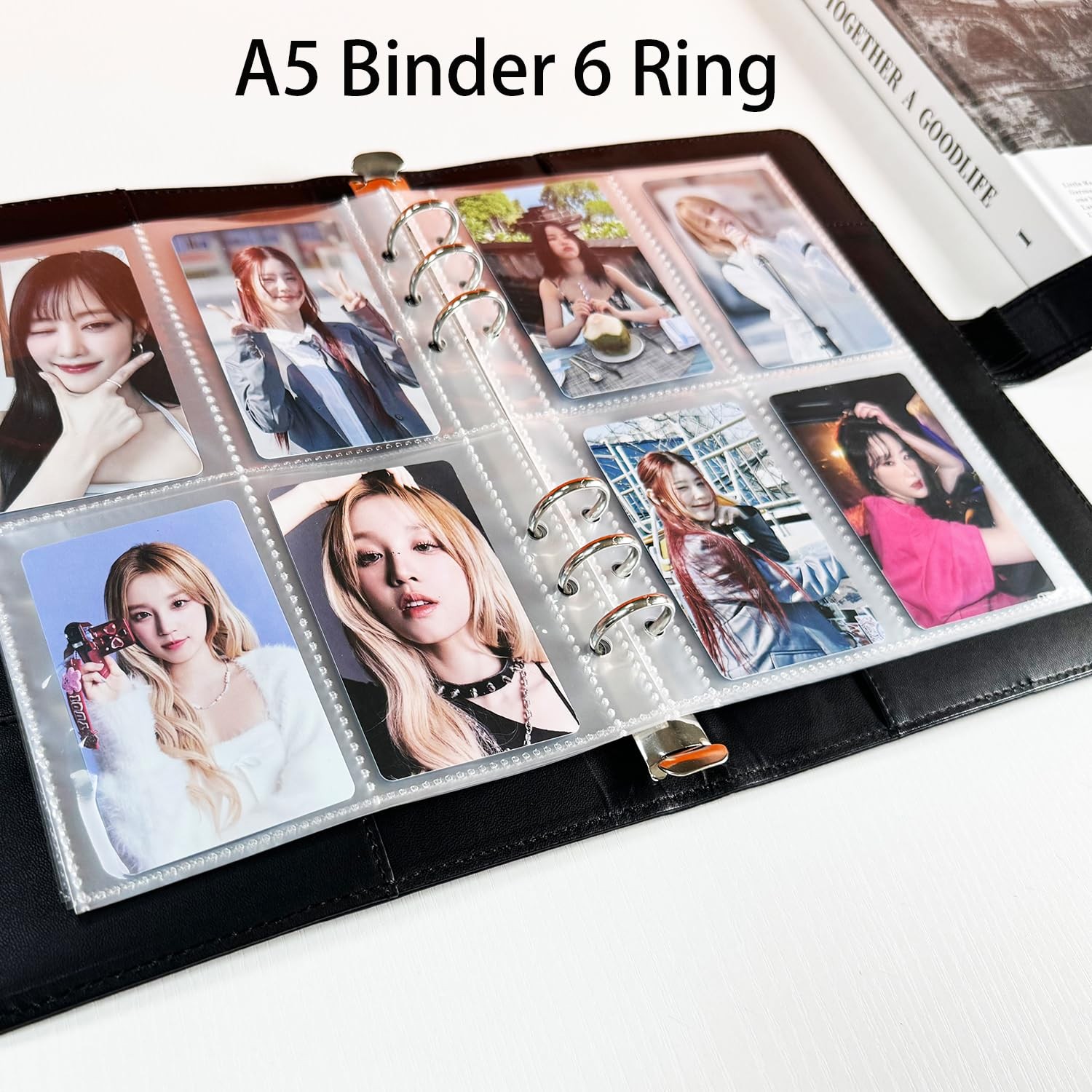 A5 Kpop Photocard Binder, 6 Ring Binder Collector’s Album with 240 Card Slots…