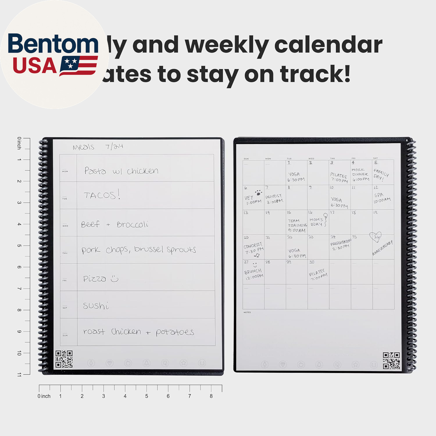 Fusion Reusable Undated Productivity Planner, Letter Size 8.5X11, Gray – Goals,