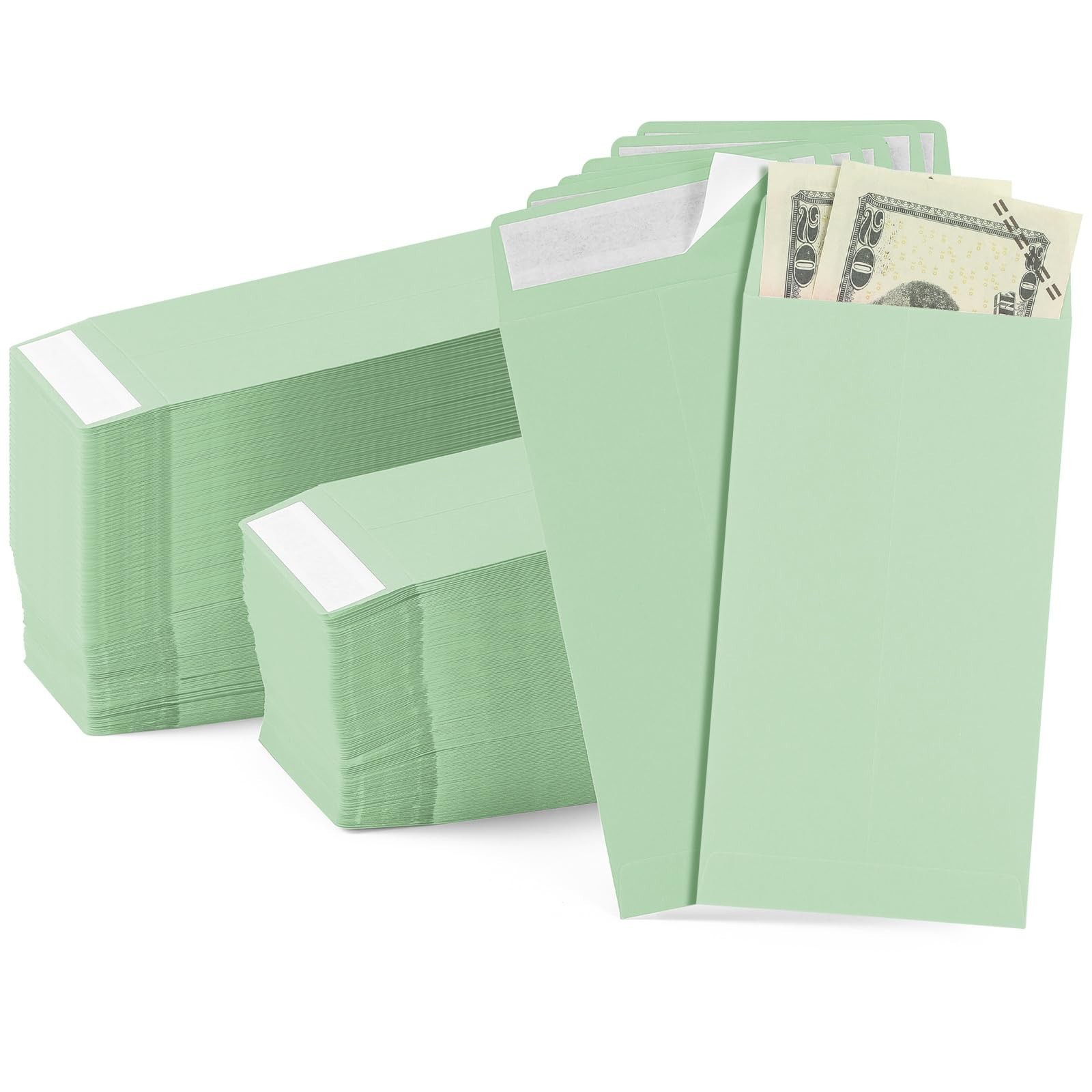 500 Pcs Cash Envelopes Bulk – 110 GSM Money Saving Challenge, Gummed Flap, 3.5″x