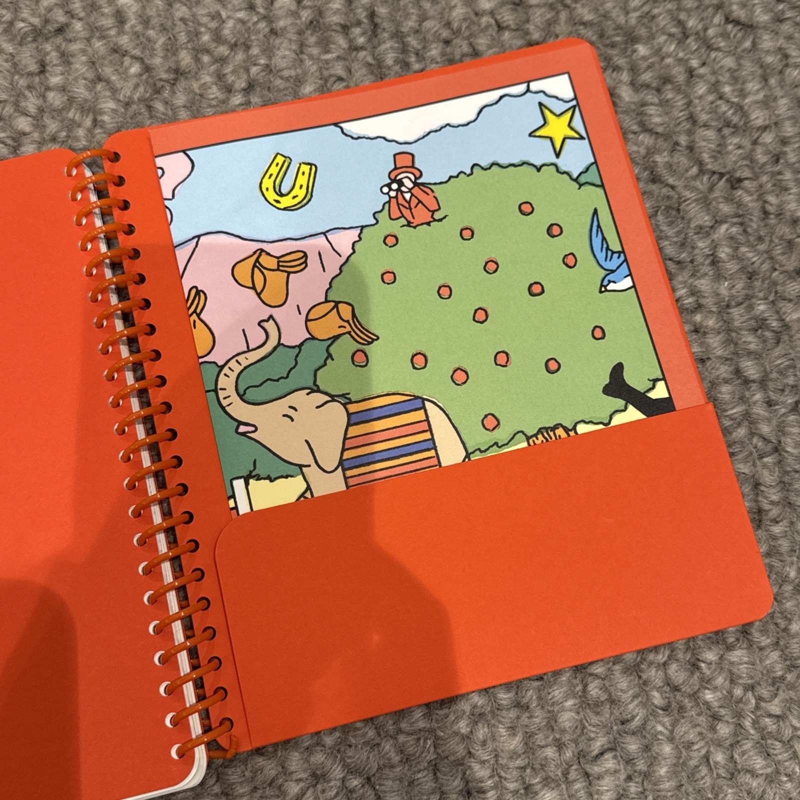 Genuine Hermes Mystery At The Grooms Notebook / Coloring Book – New (Orange)
