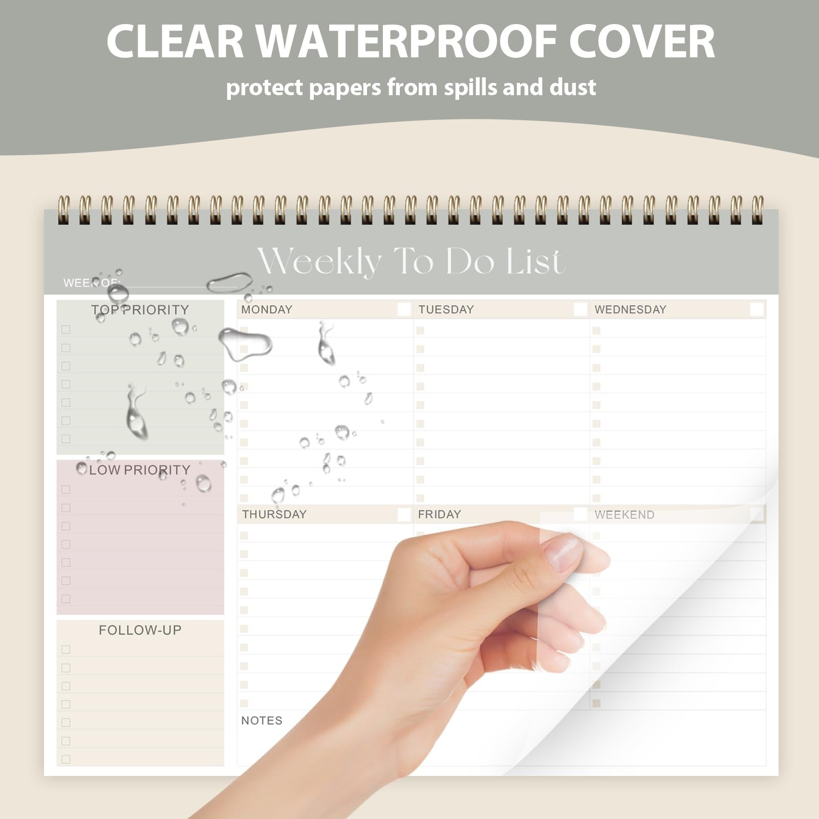 To Do List Notepad, Weekly Planner 52 Sheets, Office Desk, 8.5×11, Multicolor
