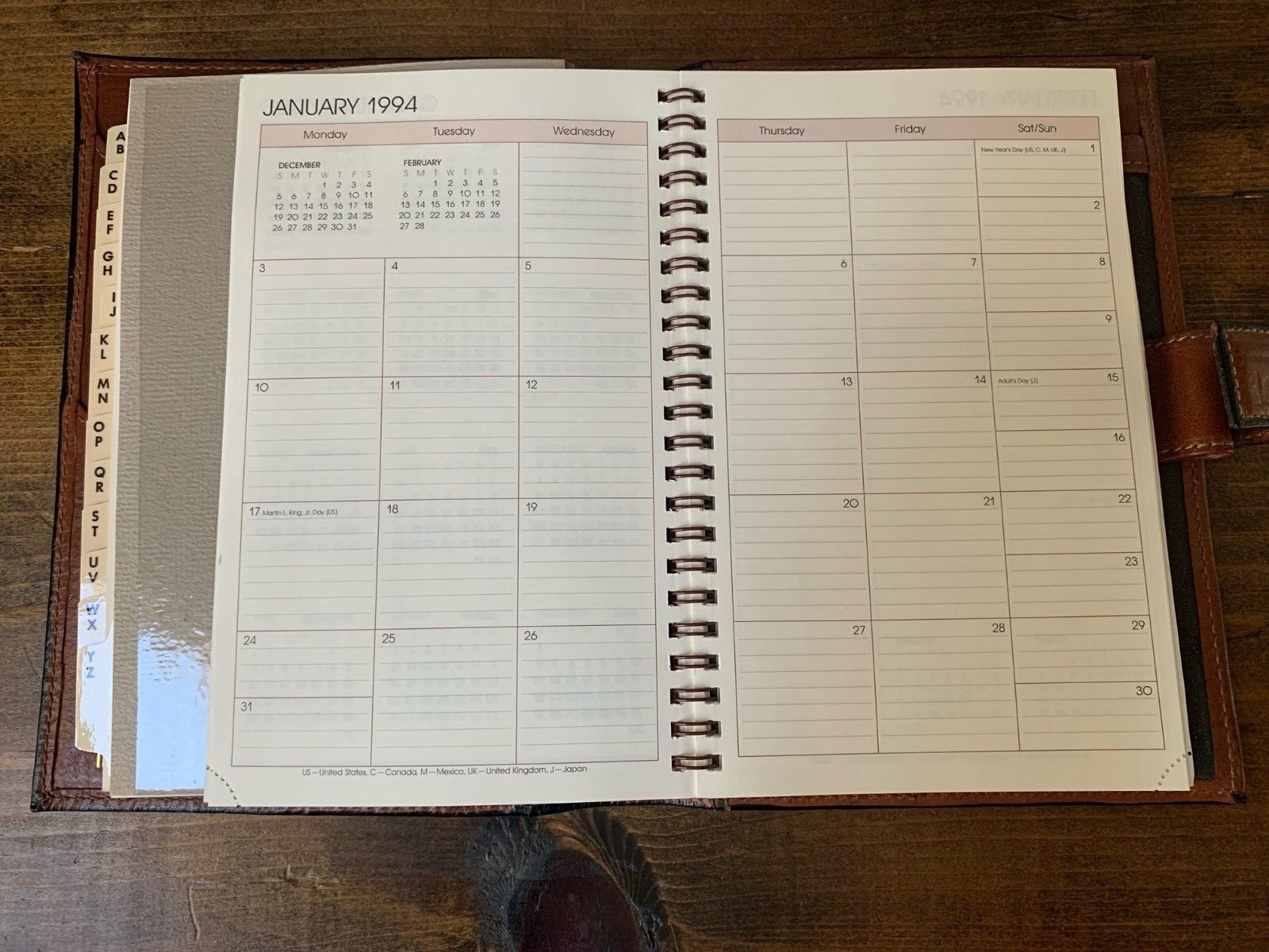 Vintage Tumi Desk Agenda Planner Organizer Brown Leather Stitched