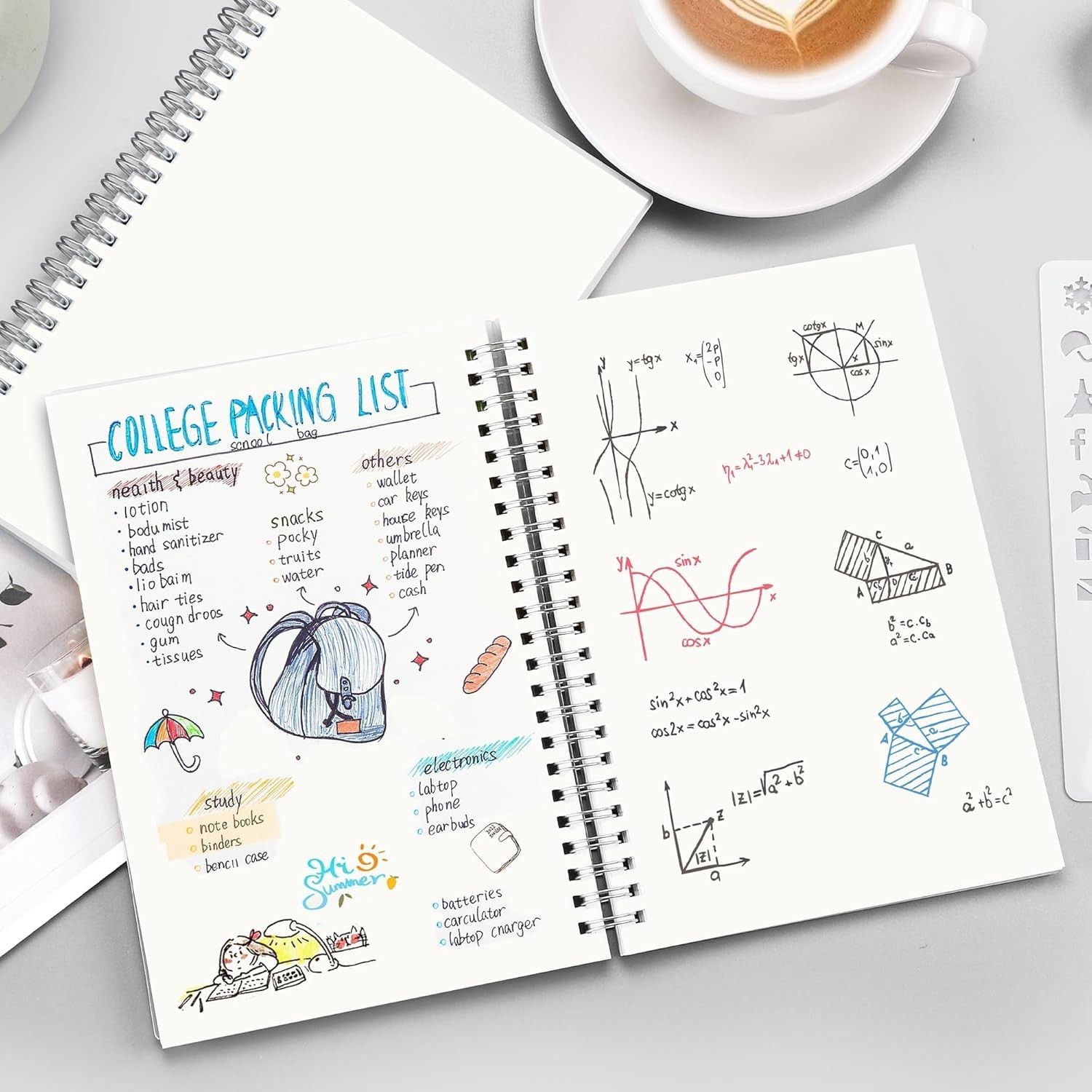 2-Pack B5 Blank Journal Notebook, 160 Pages, Waterproof Plastic Cover, Spiral