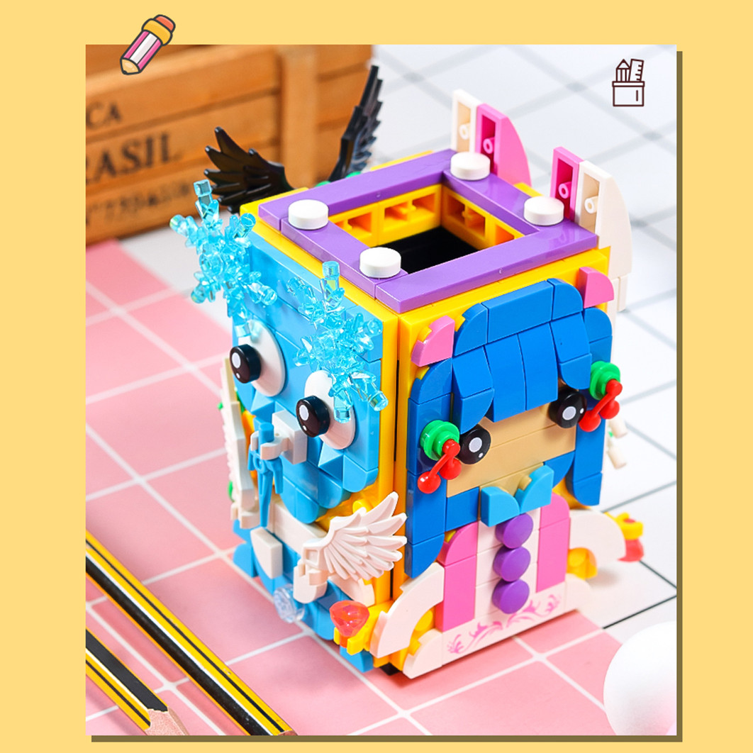 LEGO COMPATIBLE 4 Faces Pen Rack Holder Bricks Building Blocks Set [304 pcs]