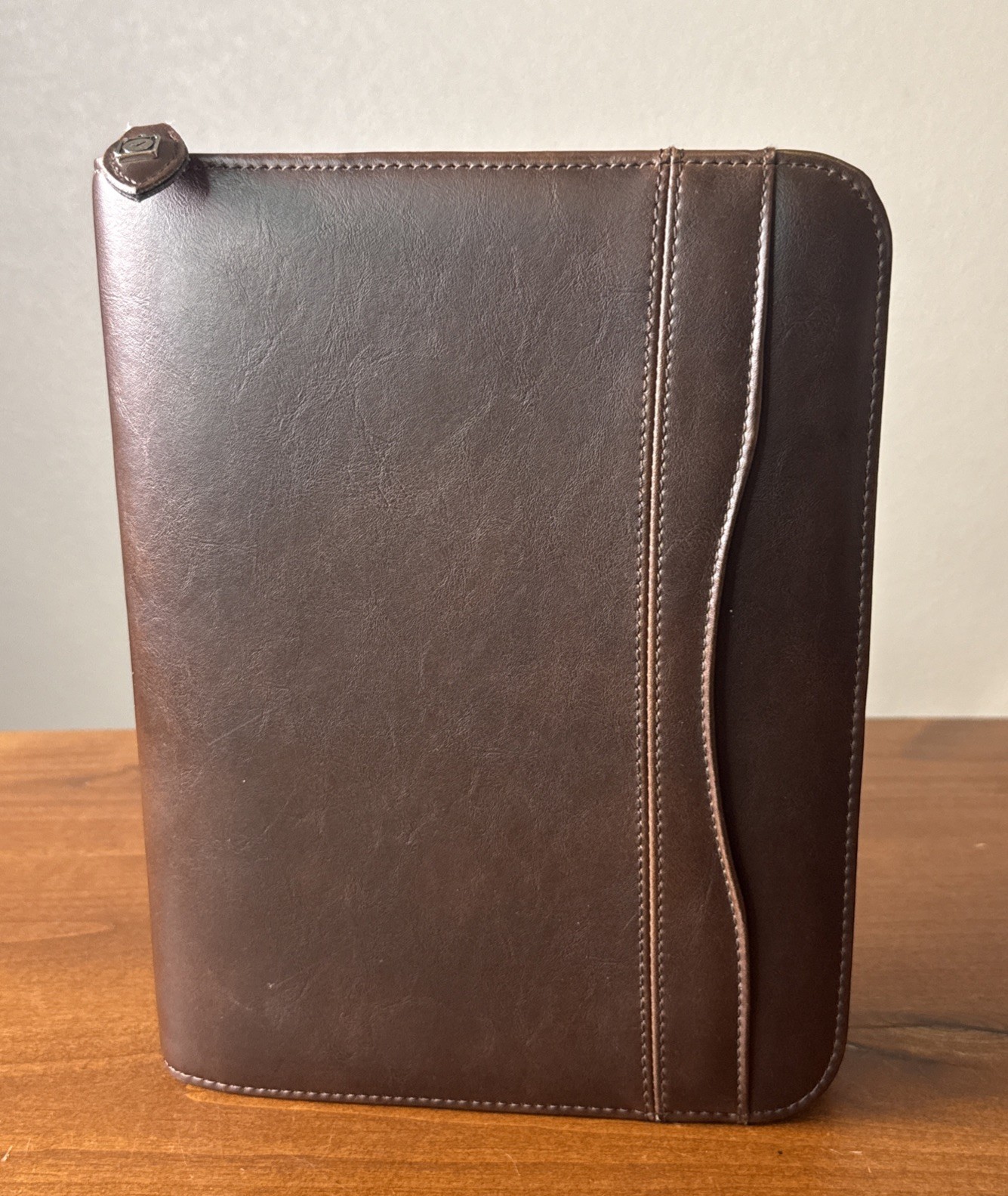 Day Timer Desk Size Planner Binder Black Leather 7 Ring Zip Up Vintage 90s NOS