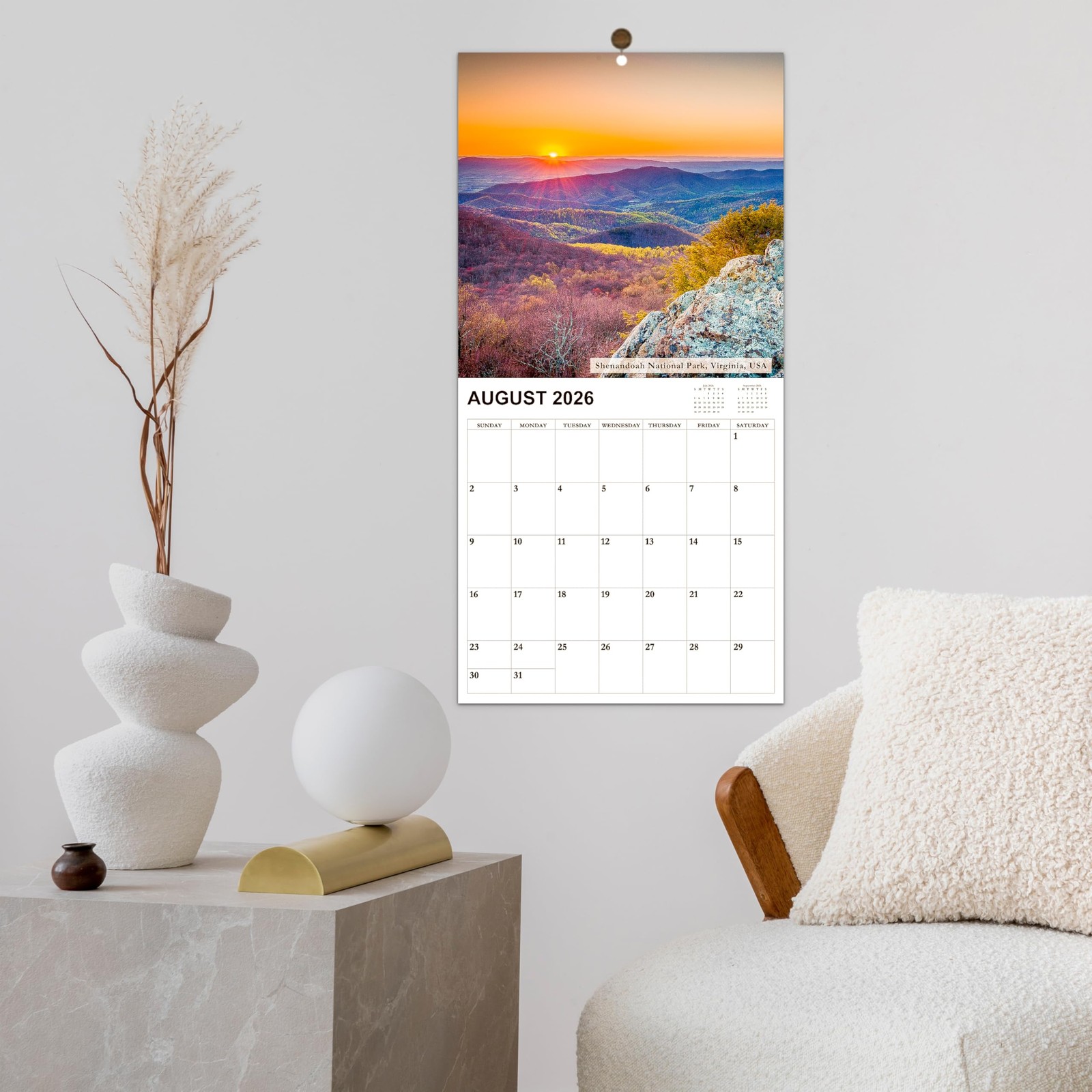 2026-2027 Calendar – 18-Month Wall from 12″ x 24″(open)
