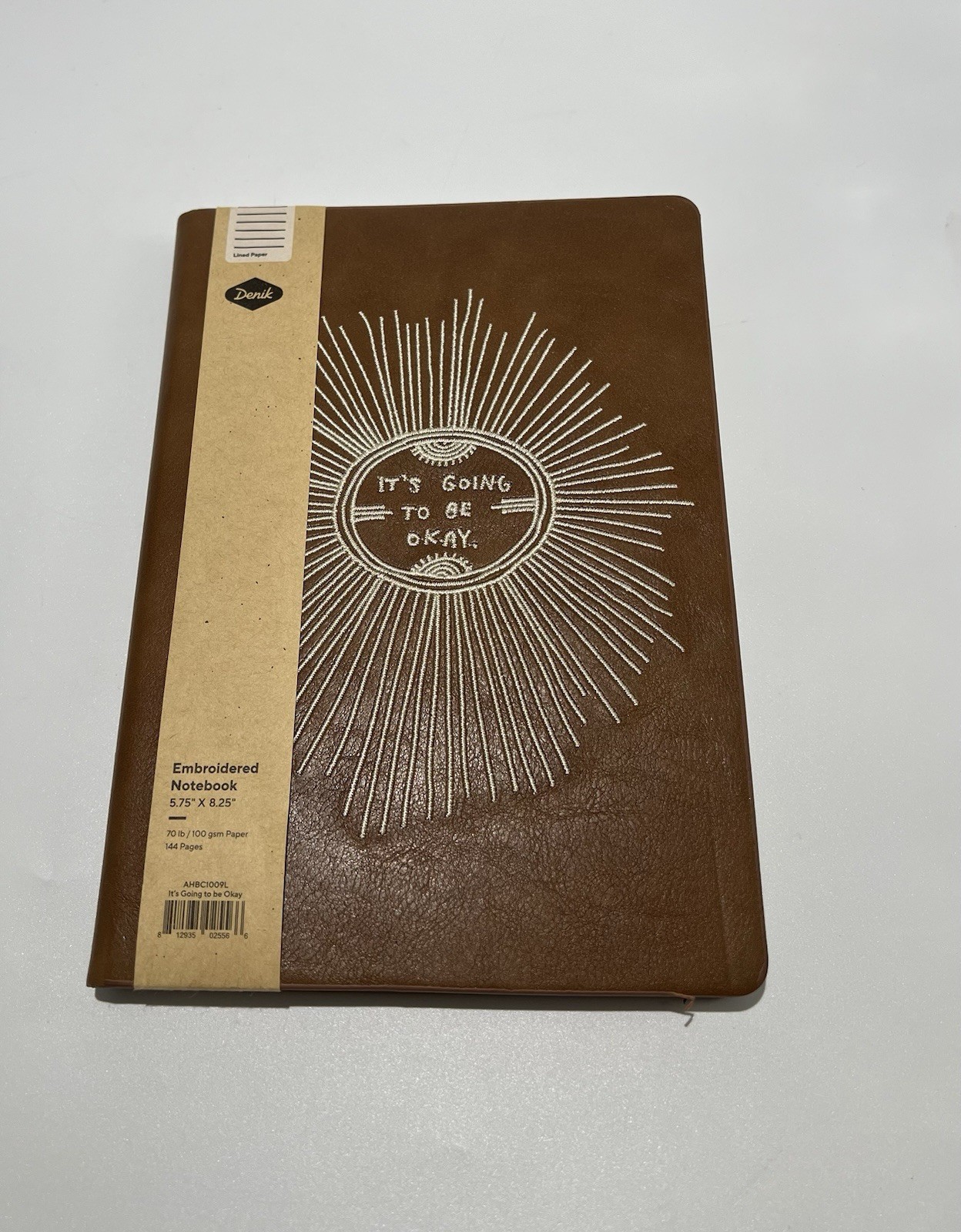 Denik Embroidered Notebook & Pouch Set, Journal 144 pages . Its Going to Be Okay