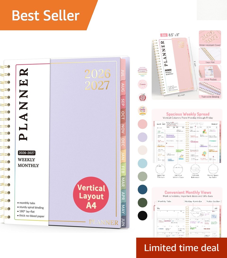 Teacher Planner 2026-2027 – 8.5×11 Academic Planner with 7 Subjects in Purple
