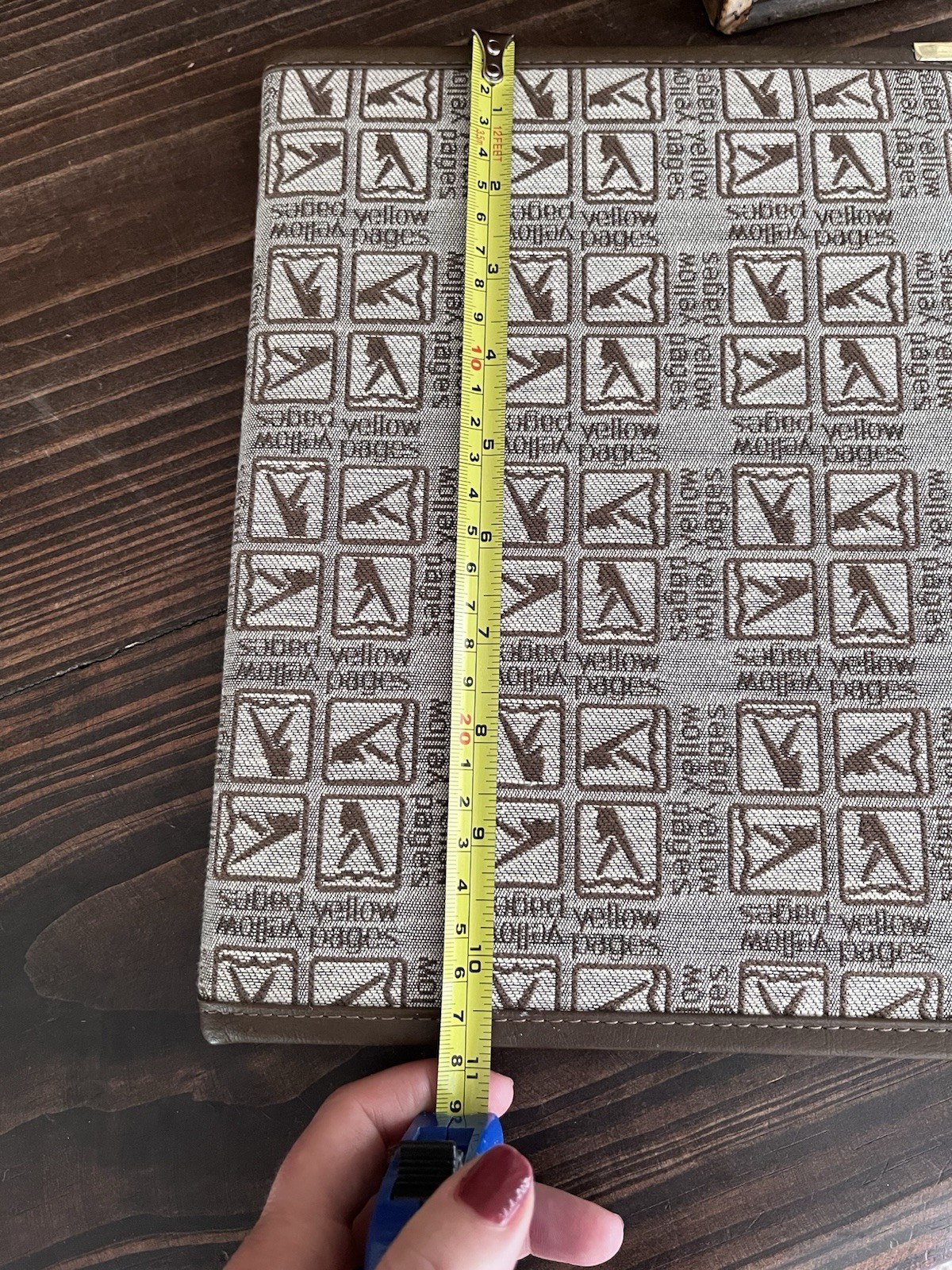 2! Vintage Yellow Pages Logo Weekly Planner Portfolio Canvas Fabric Brown Retro