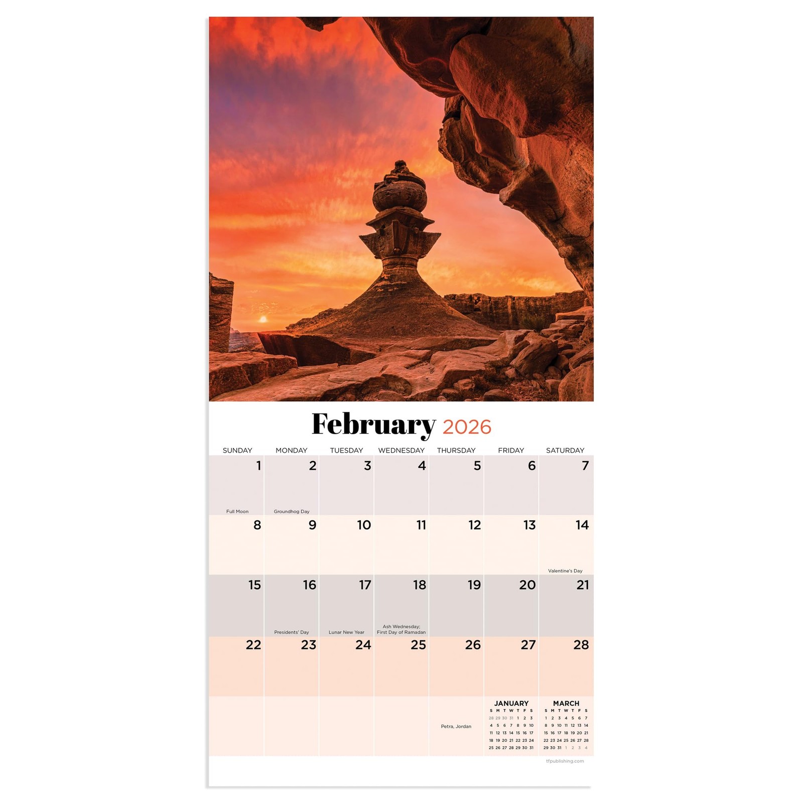 TF Publishing 2026 Sunsets Mini Calendar with Monthly 7×7 inches, Sunset