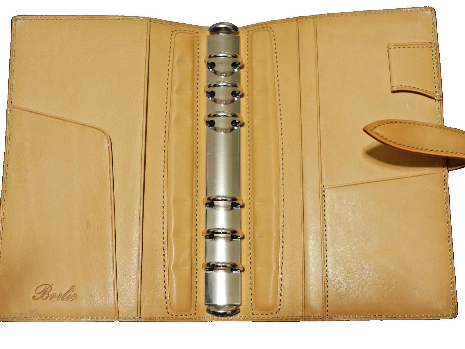 Brelio Minerva System Notebook Organizer Bible size, leather rings planner.