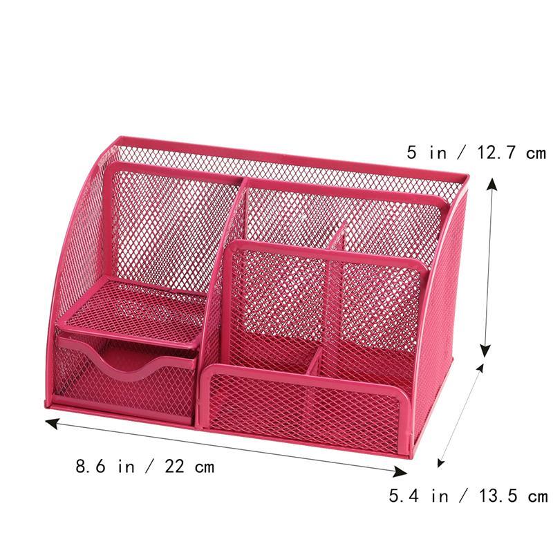 3 Colors Desk Organise Mesh Desk Tidy Pen Holder Multi functional Organizer