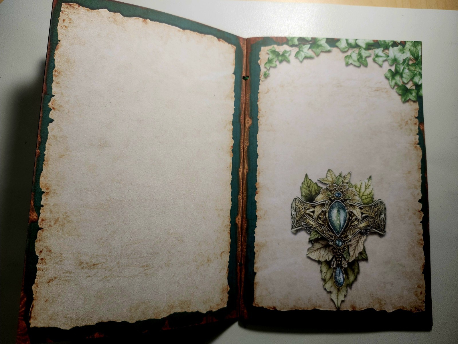 Junk Journal Blank Booklet “FANTASY FOREST” Handmade Fairies Lg 8.5″x5.5″ 40pg