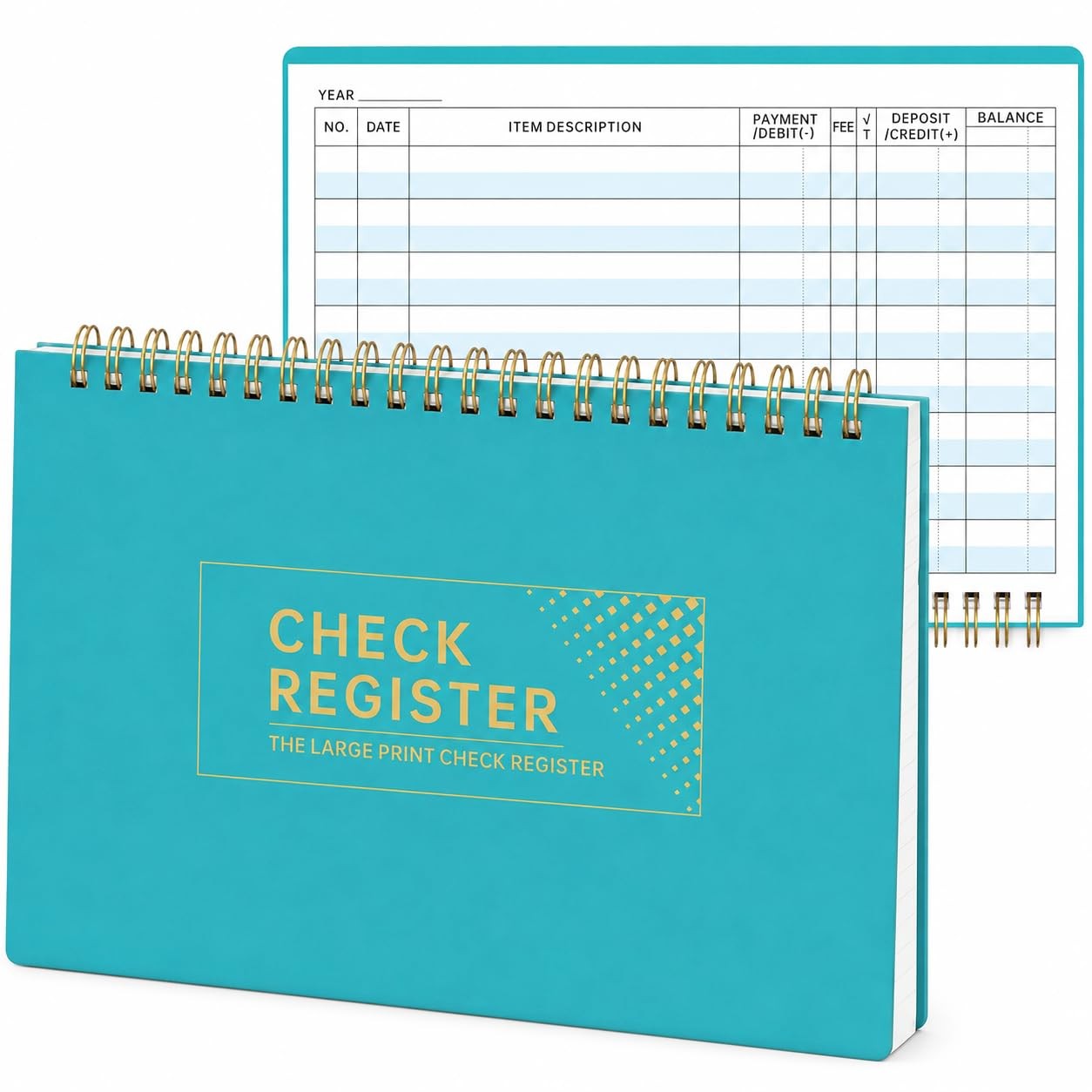Check Registers for Personal Checkbook, Double Spiral Green-1pack