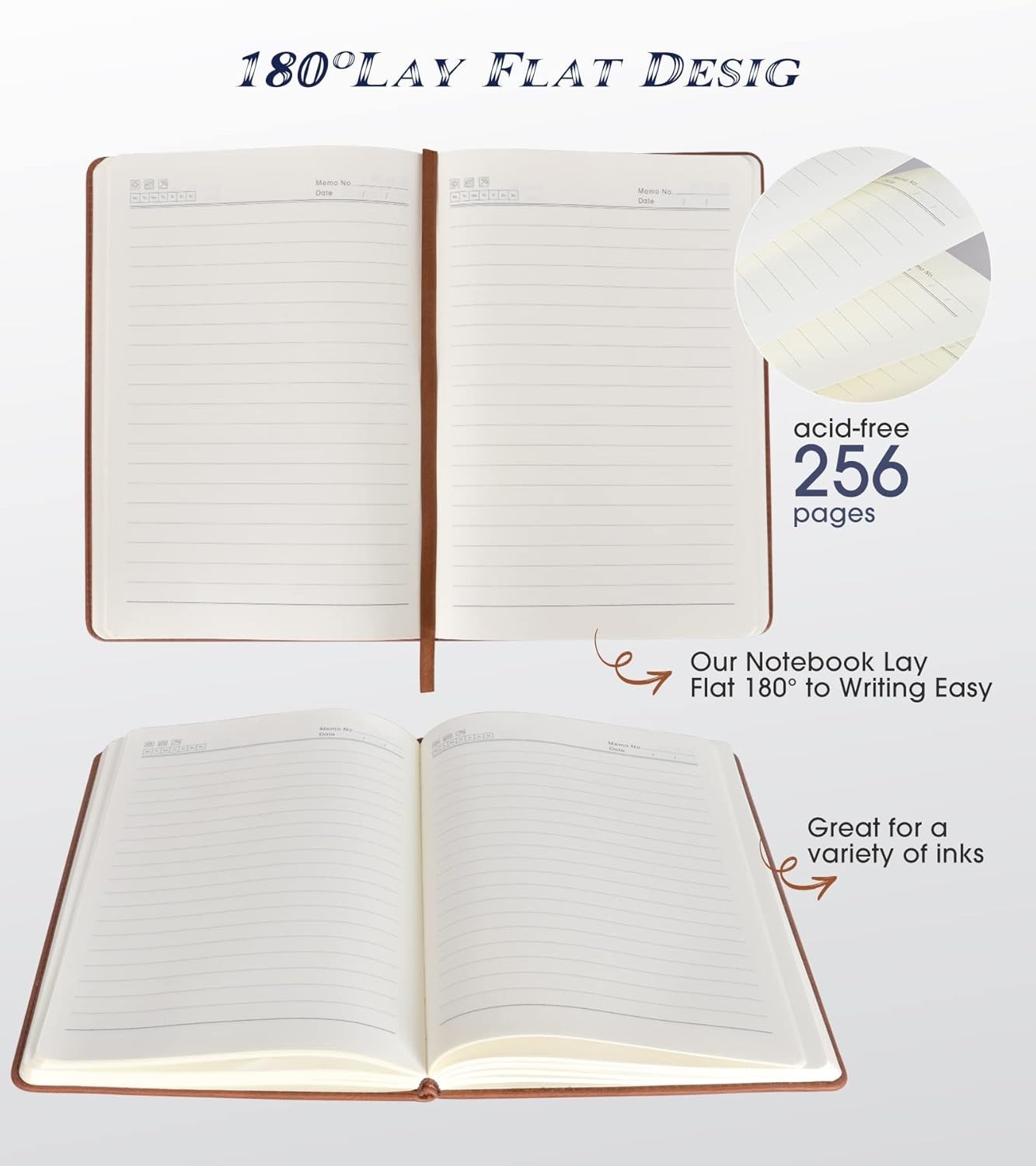 Lined Journal Notebook for Women Men,256 Pages A5 Hardcover Leather Journals …