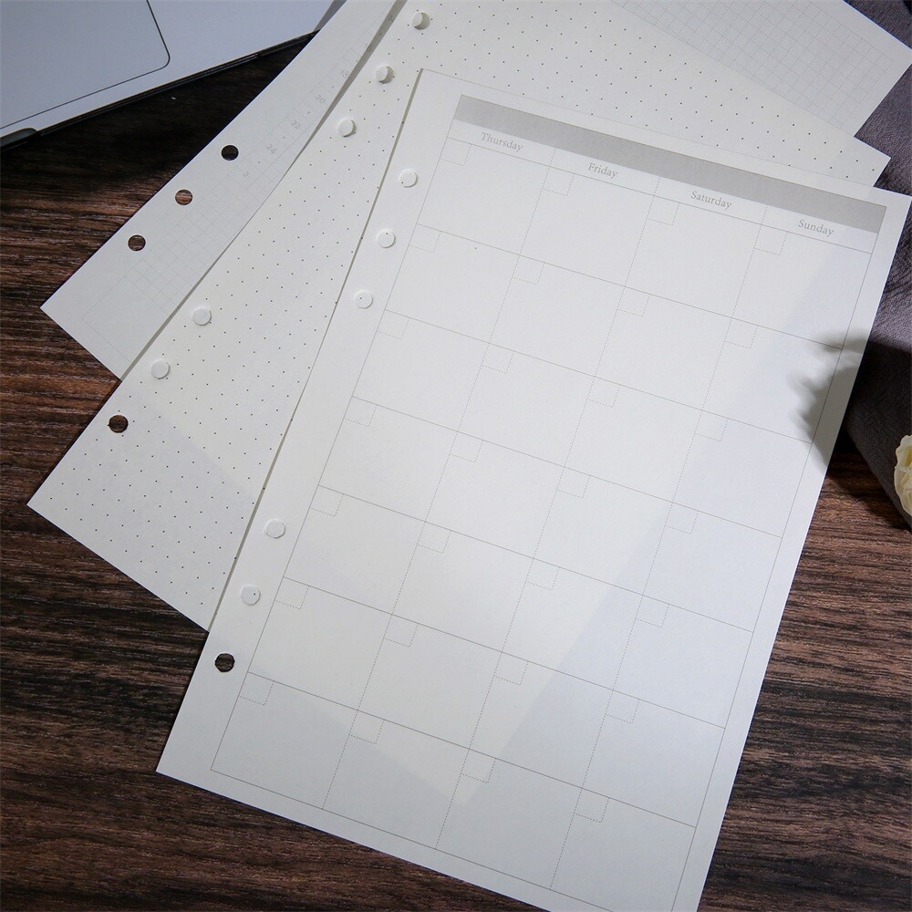 1 Copy Binder Notebook Paper A5 Refill Paper Loose Leaf 45 Pages 21x14cm 9 Type