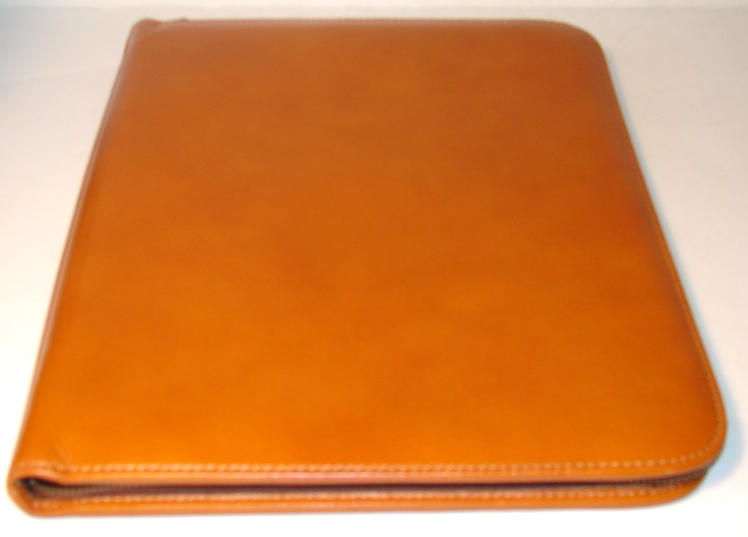 MARUSE Men or Women Portfolio Padfolio HONEY BROWN LEATHER Executive Folio ITALY