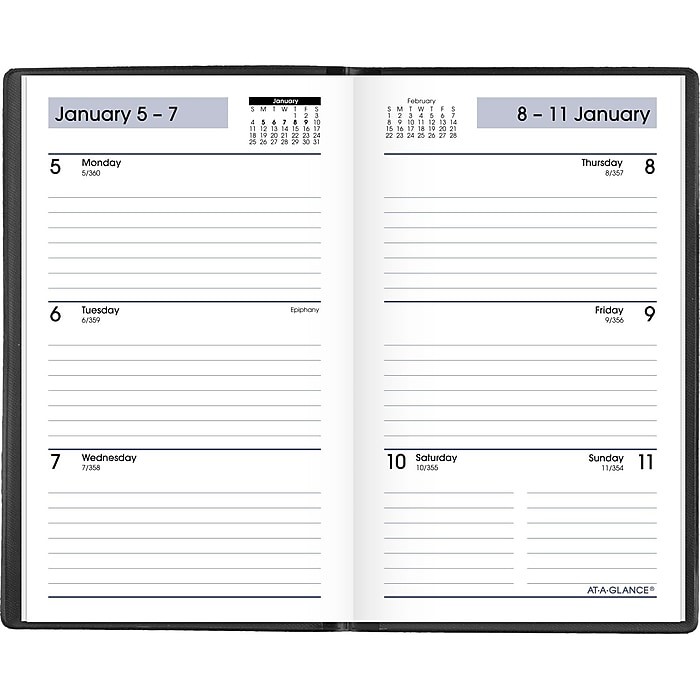 2026 At-A-Glance DayMinder My Month Planner Black (3.5″ x 6″) SK48-00