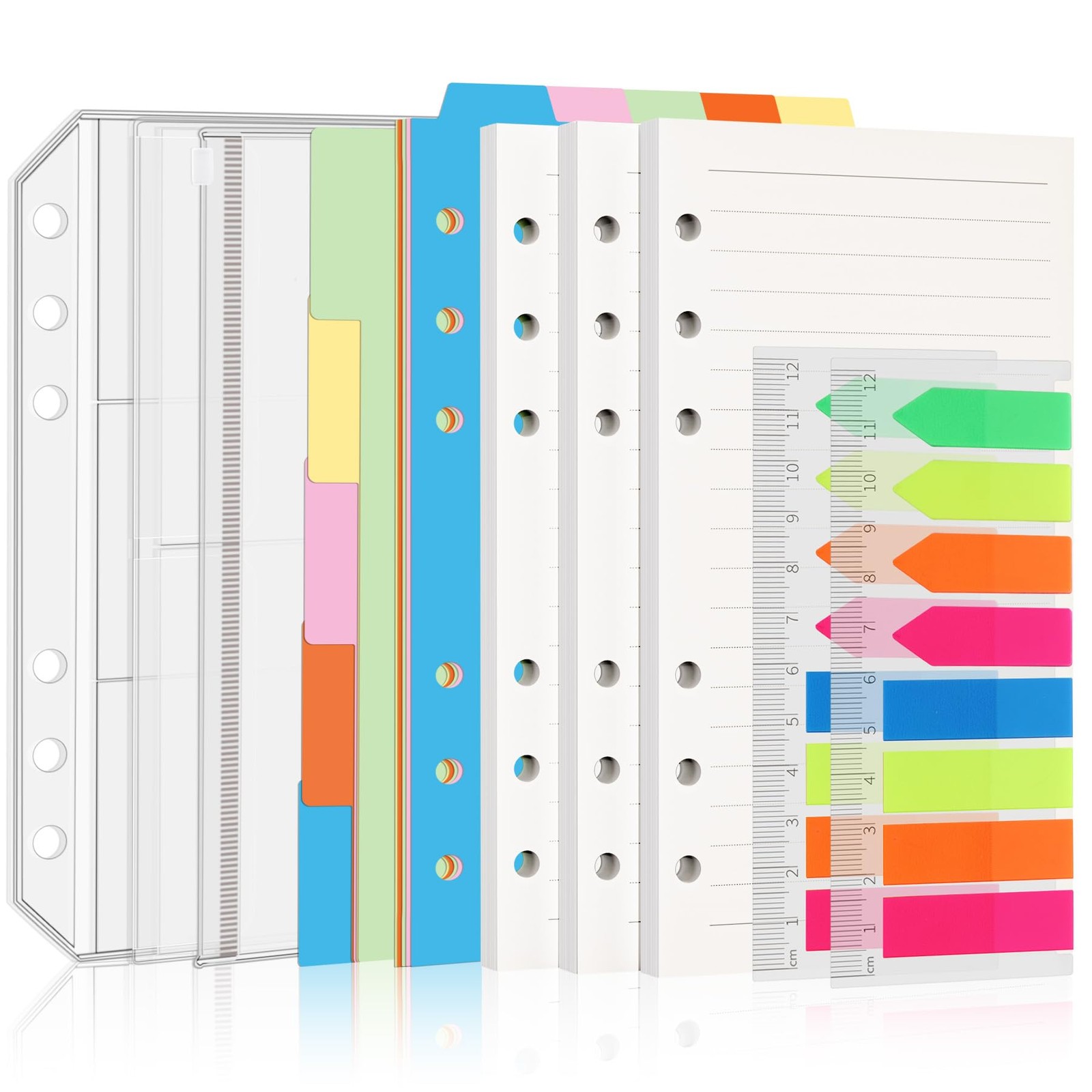 A6 Refill Paper Planner Inserts for A6 6 Ring Notebook Binder, 135 Sheets Lined