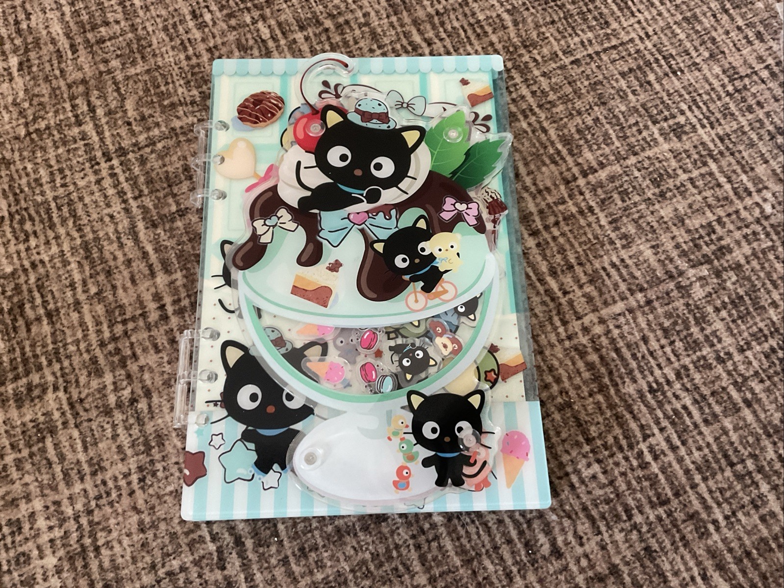 A5 Choco Cat Shaker Notebook With Plain Pages