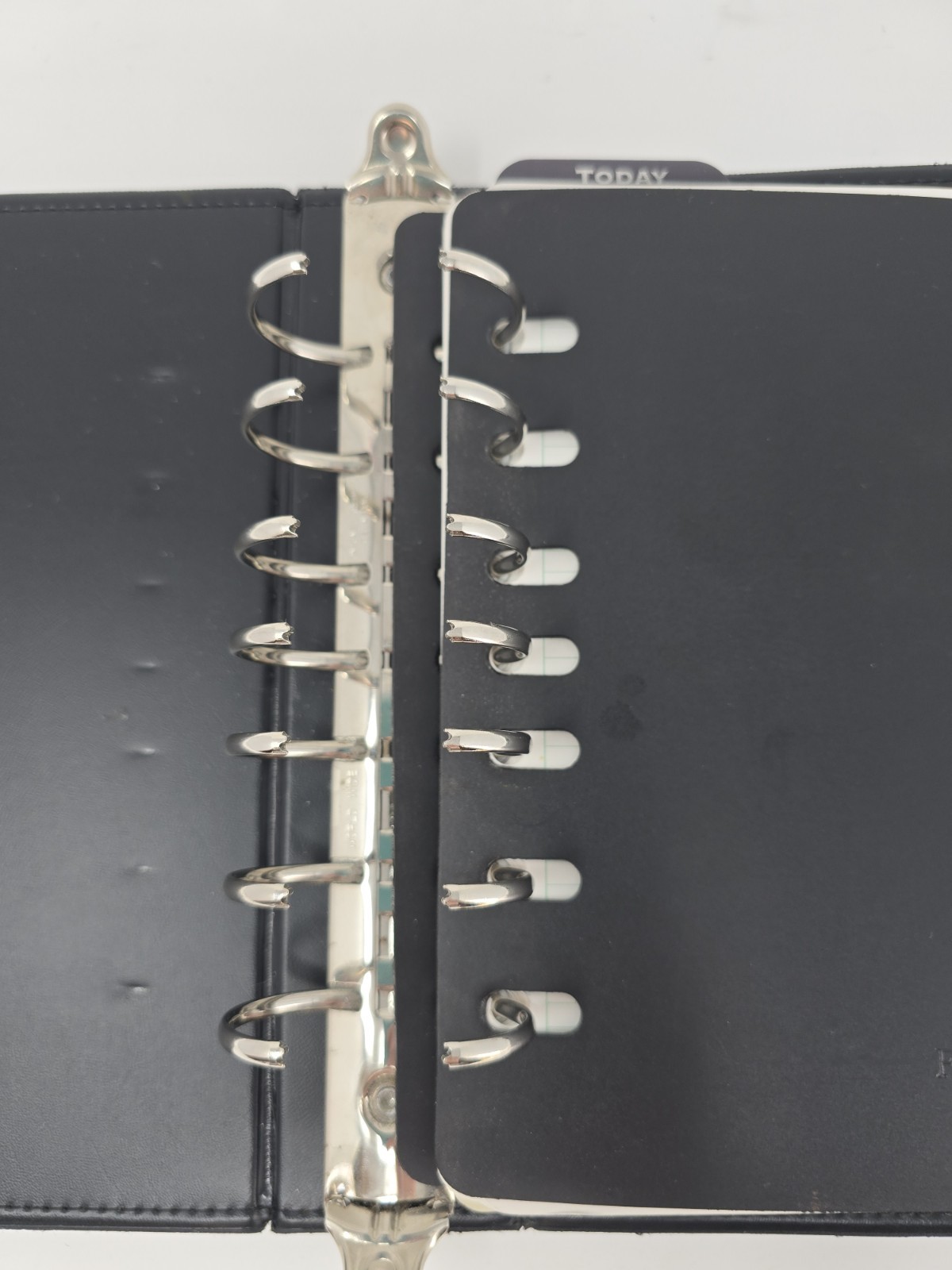 Franklin Covey Planner Black Simulated Leather 7-Ring Binder Organizer