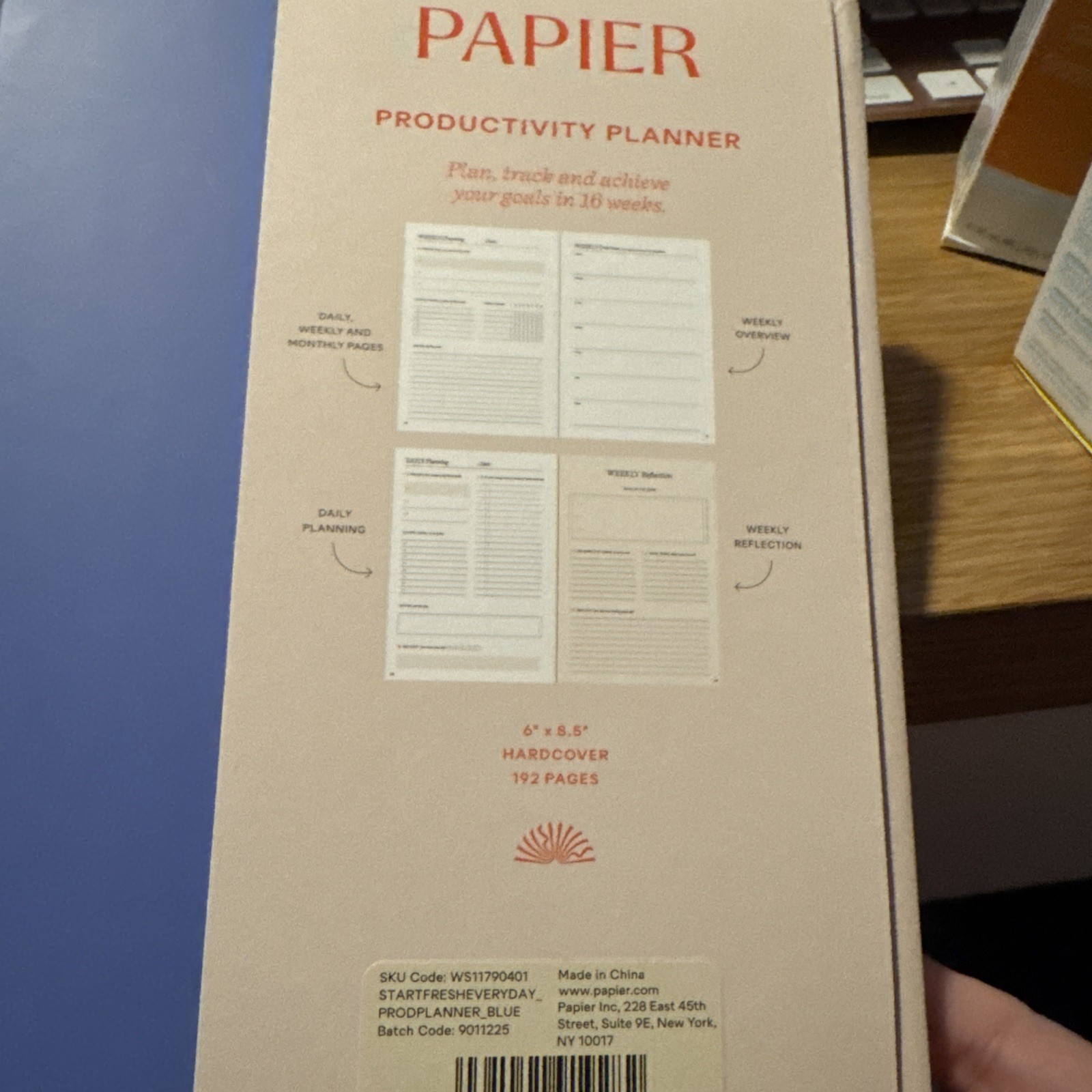 Papier Start Fresh Every Day Productivity Planner Hardcover 192 Pages Organizer￼