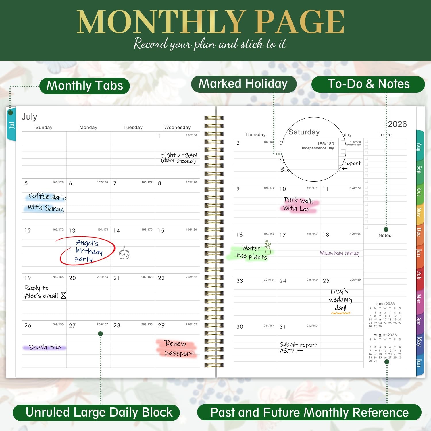 Planner 2026-2027 – Academic 26-27, July 2026 – June 9″x11″, Floral