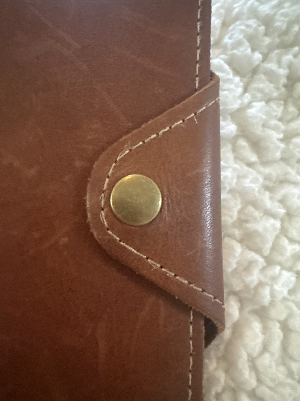 Holtz Genuine Kid Leather Portfolio Snap Latch Pockets Wallet Notebook Brown