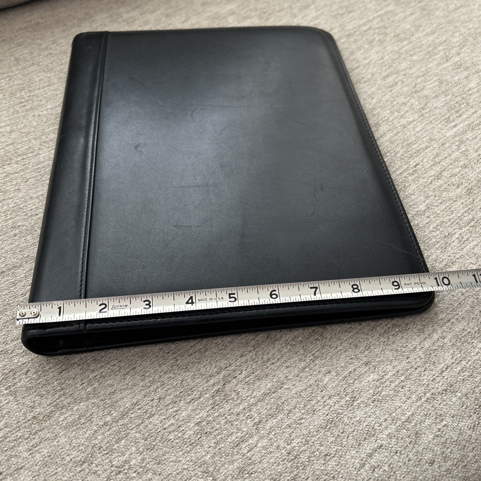 McKinley Made In America Black Leather Open 3-Ring Binder/Organizer/Legal Folio