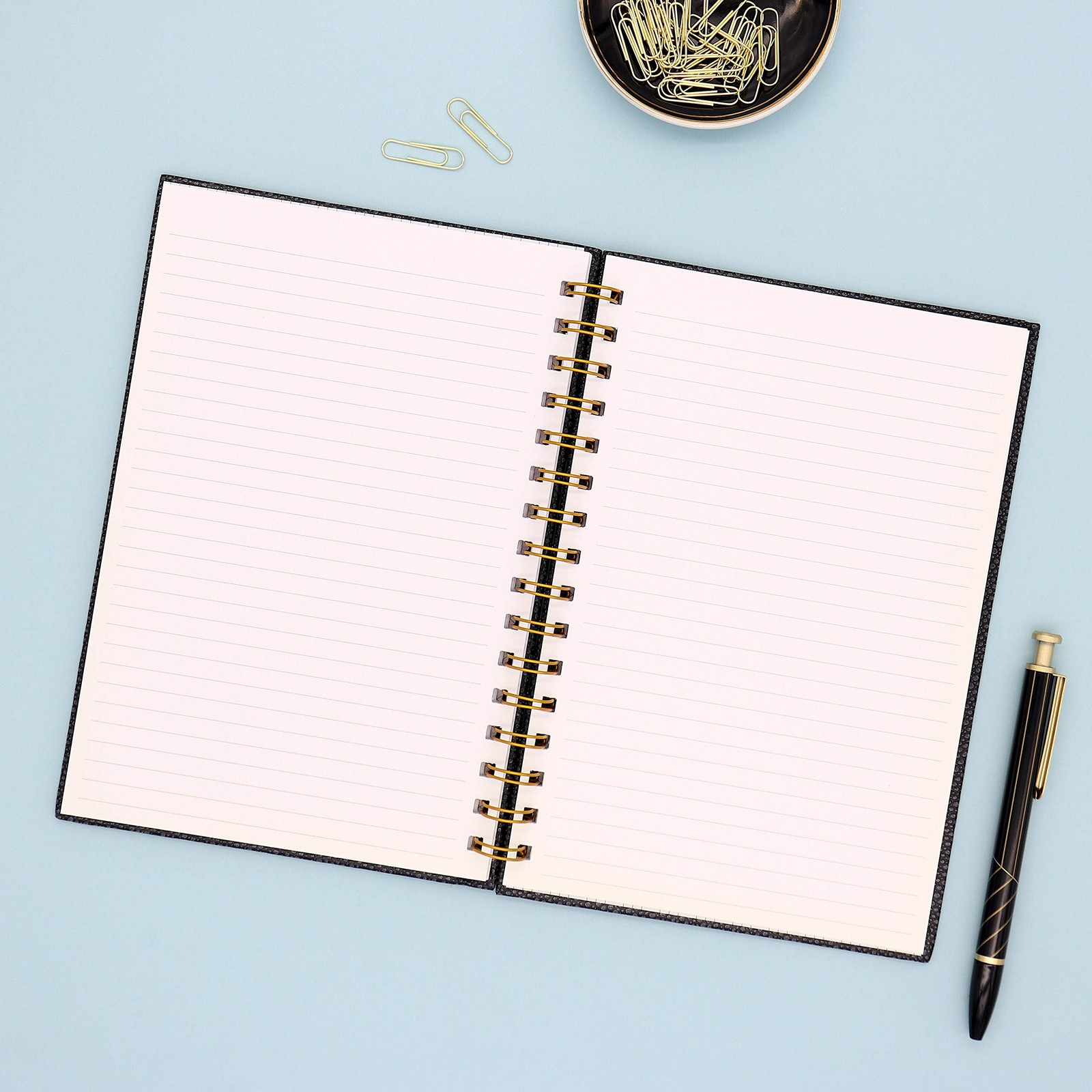 Cuaderno De Tapa Dura Gris Y Azul 160 Paginas Lineas Diario Ejecutivo