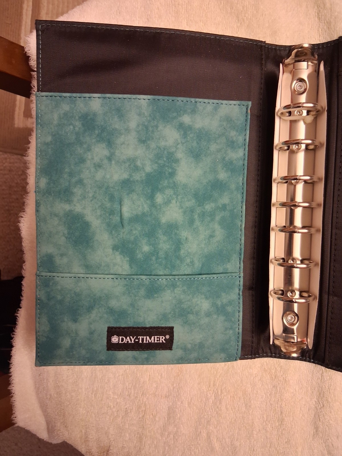 Day-Timer Desk Planner Organizer Binder 7 rings Turquoise Blue