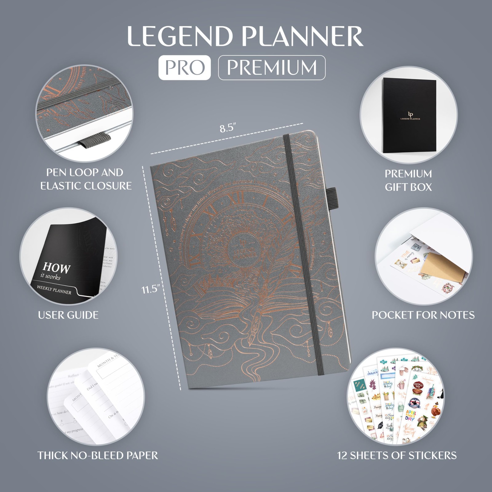 Legend Planner Pro Premium Large Undated Weekly Planner Habit Tracker Life