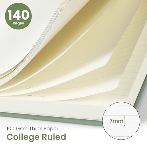 Lined Spiral Journal Notebook for Women & Men140 Pages College Ruled Hardcover