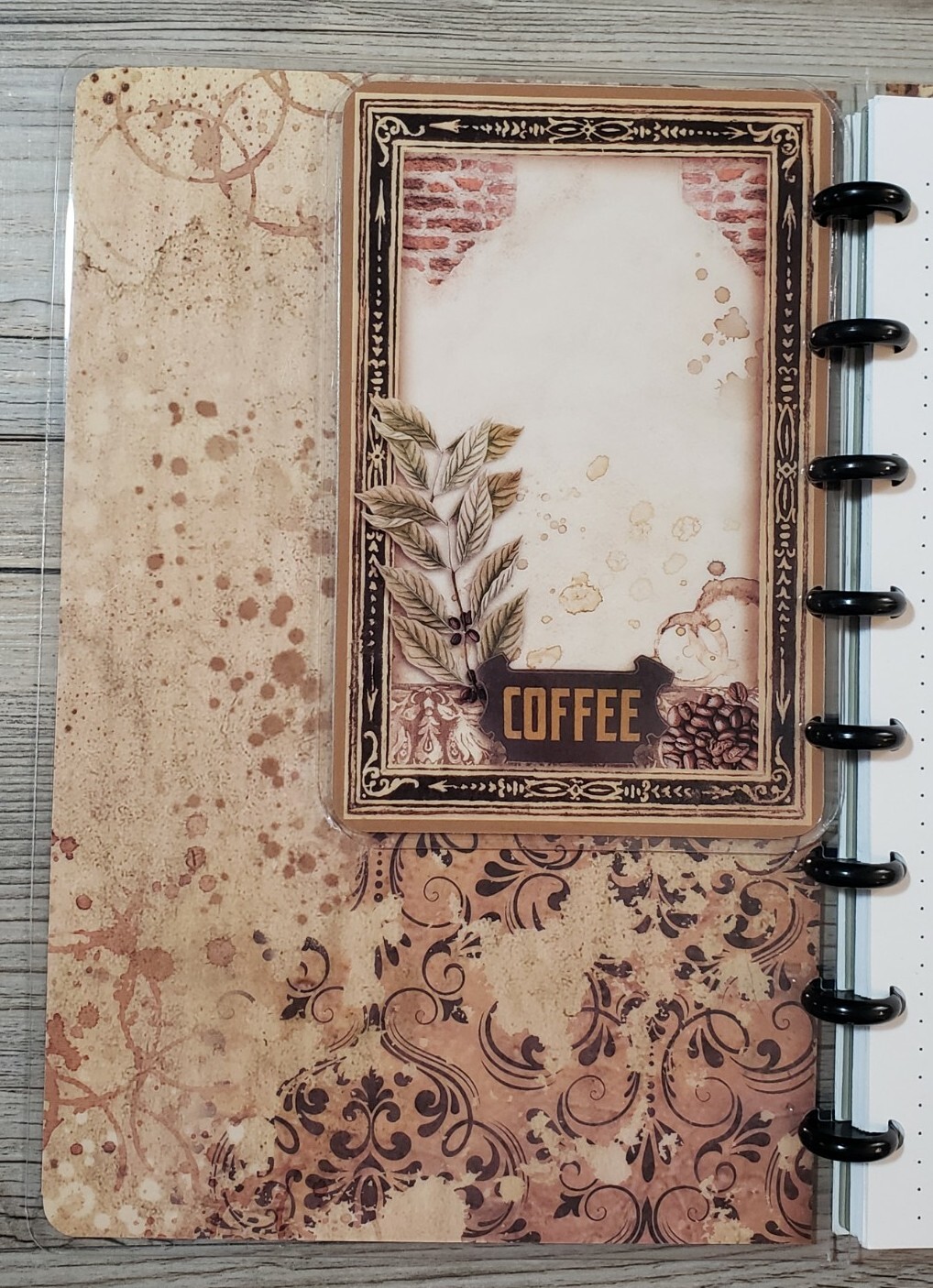 Stamperia Coffee & Chocolate Cardstock Bookmark For TUL Arc 8 Disc Planners #3