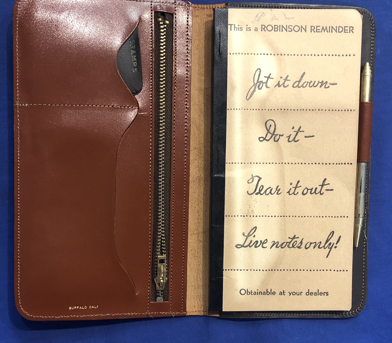 Vintage Robinson Reminders Notebook/Wallet W/ Pencil & Original Box