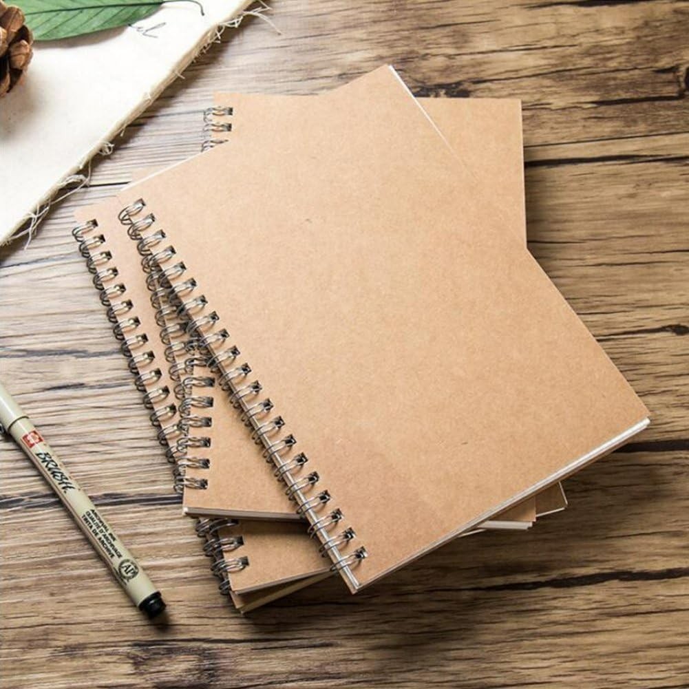 Soft Cover Spiral Notebook Journal 2-Pack, Blank Sketch Book Pad, Wirebound M…