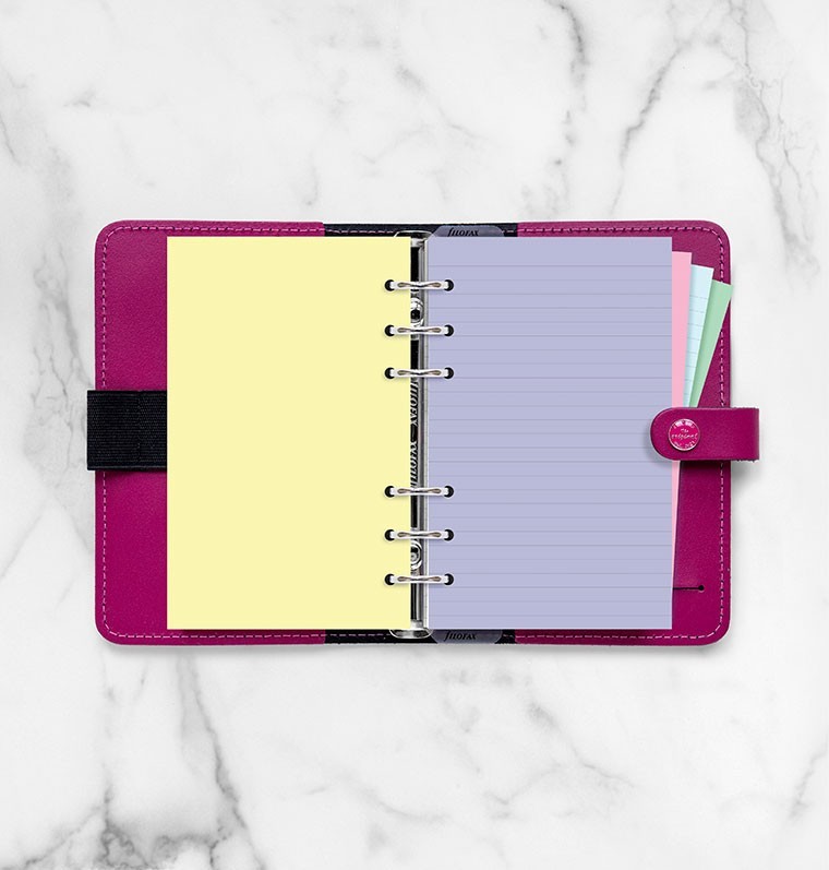 Filofax 130502 Assorted Color Notepaper, Personal Size, 100 Sheets Plain & Ruled