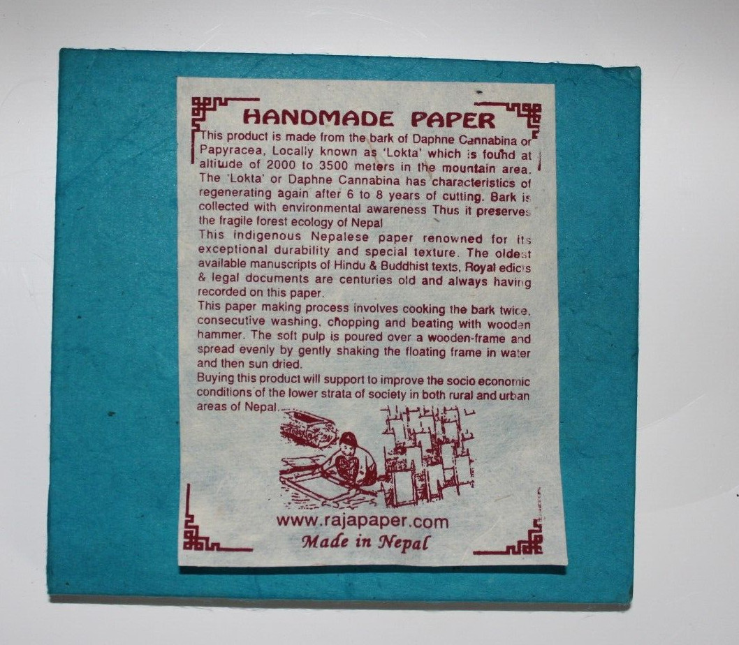 Lot of 2 Nepali 5.5″ x 5 ” Lokta paper note book